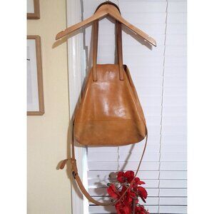 ABLE brown leather crossbody tote bag preowned